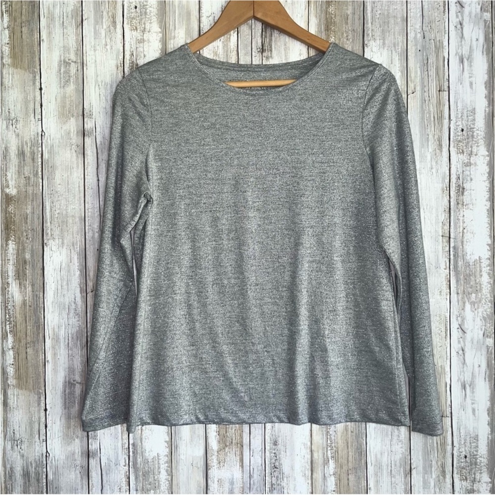 Talbots Metallic Silver Blouse